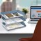Acrimet Facility 3 Tier Letter Tray Side Load Letter Size Desktop File Organizer Plastic Solid Blue 255.AO - alternate 4