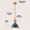Jonathan Y Homer 10" 1-Light Modern Industrial Metal LED Dome Pendant, Navy/Brass Gold JYL9535G - alternate 6
