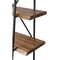 Homeroots 79" Black And Brown Metal and Solid Wood Four Tier Step Bookcase 475906 - alternate 5