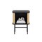 Homeroots 24" Natural and Black Modern Sliding Door Nightstand 527616 - alternate 3