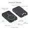 Alpha Digital Magnet Power Bank- 10,000mAh, 3 Cables, Wireless Charging - Black ZL329-BK - alternate 4