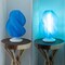 Jonathan Y Gema 13.5 in. Mid-Century Coastal Plant-Based PLA 3D Printed Dimmable LED Table Lamp, Clear Blue/Whit USA1009B - alternate 9