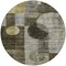 Homeroots 8' Taupe Gray And Charcoal Round Geometric Washable Indoor Outdoor Area Rug 604350 - alternate 6