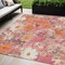 Homeroots 5' X 8' Blush Pink And Orange Floral Washable Indoor Outdoor Area Rug 611187 - alternate 1