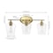 Jonathan Y Jayne 23" 3-Light Iron/Glass Cottage Rustic LED Vanity Light, Brass Gold JYL7547B - alternate 6