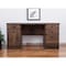 Homeroots 59" Walnut Wood Pedestal Computer Desk With Four Drawers 568261 - alternate 1