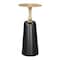 Homeroots 26" Gold and Black Aluminum and Iron Round Pedestal End Table 572177 - alternate 1