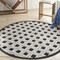 Homeroots 4' Black And White Round Geometric Indoor Outdoor Area Rug 546858 - alternate 2