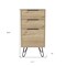 Homeroots 18" Natural Three Drawer Standard Chest 544034 - alternate 5