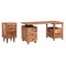 Homeroots 69" Brown Solid Wood Writing Desk and Bookshelf Set With Four Drawers 634360 - alternate 1