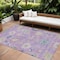 Homeroots 10' X 14' Purple Ivory And Denim Blue Floral Washable Indoor Outdoor Area Rug 605330 - alternate 1