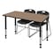 Regency Kee Adjustable Classroom Table W/ 2 Zeng Stack Chairs, 60 in W, 30 in L, Noble Oak MT6030NOAPBK44BK - alternate 1