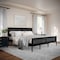 Martha Stewart Jax King Size Solid Wood Platform Bed w/Rattan Headboard and Footboard, No Box Spring Required, Blk MG-090022-K-BK-MS - alternate 1