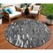 Homeroots 8' Gray And Ivory Round Abstract Washable Indoor Outdoor Area Rug 612667 - alternate 1