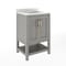 Flash Furniture Vega 24in. Vanity w/Sink, Storage Cabinet, Marble Counter & Gold Hardware, Gry/Wht FS-VEGA24-GY-HDGLD-GG - alternate 6