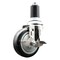 Service Caster 4 Inch 316SS Black Polyurethane Swivel 1-1/2 Inch Expanding Stem Caster Brake SCC-SS316EX20S414-PPUB-BLK-TLB-112 - alternate 1