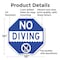Signmission No Diving, 10 Inch X 10 Inch, Aluminum Metal Signs OC-A-10-130 - alternate 3