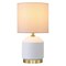 Homeroots 15" Gold and White Ceramic Cylinder Table Lamp With White Drum Shade 546103 - alternate 6