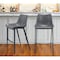 Homeroots Set of Two 30" Dark Gray And Black Faux Leather And Steel Bar Height Bar Chairs 555676 - alternate 3