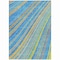 Homeroots 5' X 8' Denim Blue Sky Blue And Gold Striped Washable Indoor Outdoor Area Rug 614972 - alternate 4
