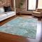 Homeroots 3' X 5' Blue And Teal Blue Abstract Washable Indoor Outdoor Area Rug 610438 - alternate 4