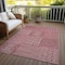 Homeroots 5' X 8' Red And Ivory Geometric Washable Indoor Outdoor Area Rug 600739 - alternate 5
