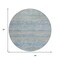 Homeroots 8' Blue And Charcoal Round Striped Washable Indoor Outdoor Area Rug 615658 - alternate 5
