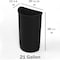 Regal Altair 21 Gallon Half Round Black Plastic Trash Can, Heavy-Duty Space-Saving Design ZR-TC-410-BK - alternate 3