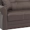 Homeroots 89" Brown Faux Leather Convertible Futon Sleeper Sofa And Toss Pillows With Storage 607108 - alternate 4