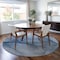 Homeroots 8' Round Blue Round Abstract Washable Non Skid Indoor Outdoor Area Rug 559798 - alternate 5