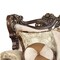 Homeroots 42" Beige Polyester Blend Curved Damask Sofa And Toss Pillows With Brown Legs 348225 - alternate 3