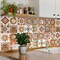 Homeroots 12" X 12" Retro Orange Mosaic Peel and Stick Removable Tiles 556396 - alternate 7