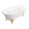 Kingston Brass 60" Cast Iron Oval Double Ended Clawfoot Tub, No Faucet Drillings, White/Brushed Brass VCTND603017NB7 - alternate 1