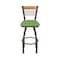 Holland Bar Stool Co Eleanor 36in Swivel Extra Tall Bar Stool with Bronze Finish, Medium Back and Graph Parrot Seat 880 - alternate 5
