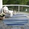 Homeroots 8' Navy Blue Ivory And Gray Round Striped Washable Indoor Outdoor Area Rug 597345 - alternate 3