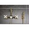 Kingston Brass Two-Handle Wall Mount Bridge Kitchen Faucet with Brass Sprayer, Polished Brass KS2442PXBS - alternate 6