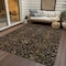 Homeroots 10' X 14' Black Brown And Red Floral Washable Indoor Outdoor Area Rug 604582 - alternate 6