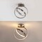 Jonathan Y Nicole 14.25" 2-Light Modern Minimalist Aluminum Ring Integrated LED Semi Flush Mount, Nickel JYL1700B - alternate 7