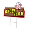 Signmission Order Here Pig Die Cut Yard & Stake outdoor plastic coroplast window, C-DC-1216-Order Here Pig19 C-DC-1216-Order Here Pig Sign19 - alternate 1