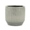 Homeroots 6in Gray Striped Ceramic Indoor Outdoor Round Pot Planter 487434 - alternate 3