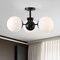 Jonathan Y Olivier 23.5" 3-Light Bohemian Farmhouse Iron/Frosted Glass LED Semi Flush Mount, Black JYL7600B - alternate 6