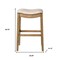 Homeroots 31" Beige and Brown Fabric and Solid Wood Backless Bar Height Bar Chair 632353 - alternate 3