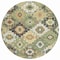 Homeroots 8' Fern Green Gold And Charcoal Round Southwestern Washable Indoor Outdoor Area Rug 632265 - alternate 4