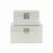 Homeroots Set of Two Silver Solid Wood And Fabric Box With Lid, 2PK 489358 - alternate 6