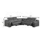Homeroots Dark Gray Italian Leather Power Reclining L Shaped Five Piece Corner Sectional 544981 - alternate 7