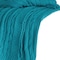Homeroots 50" X 60" Teal Blue Cotton Cable Knitted Striped Throw Blanket 518772 - alternate 3