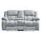 Homeroots 77" Light Gray Manual Reclining Loveseat With Storage 561562 - alternate 4