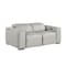Homeroots 77in Light Gray and Brown Italian Leather Power Reclining Loveseat With Storage 720550 - alternate 7