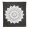 Homeroots 92" X 84" Black And White Mandala Cotton Hanging Tapestry 397415 - alternate 1