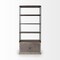 Homeroots 90" Brown Iron and Wood Three Tier Bookcase 380594 - alternate 4